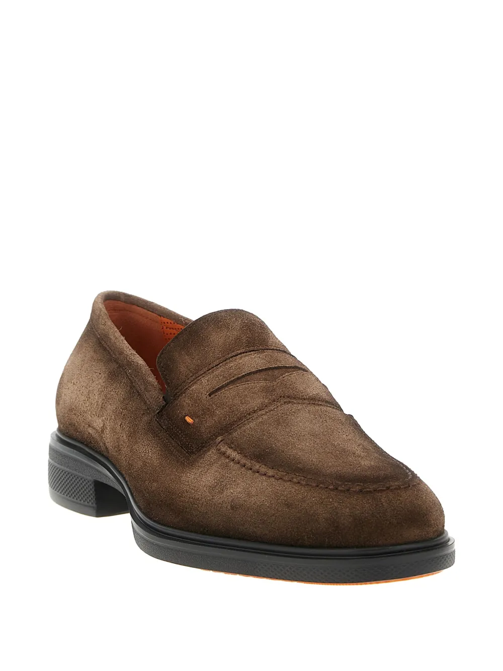 Santoni Shaded Suede Loafers In Brown