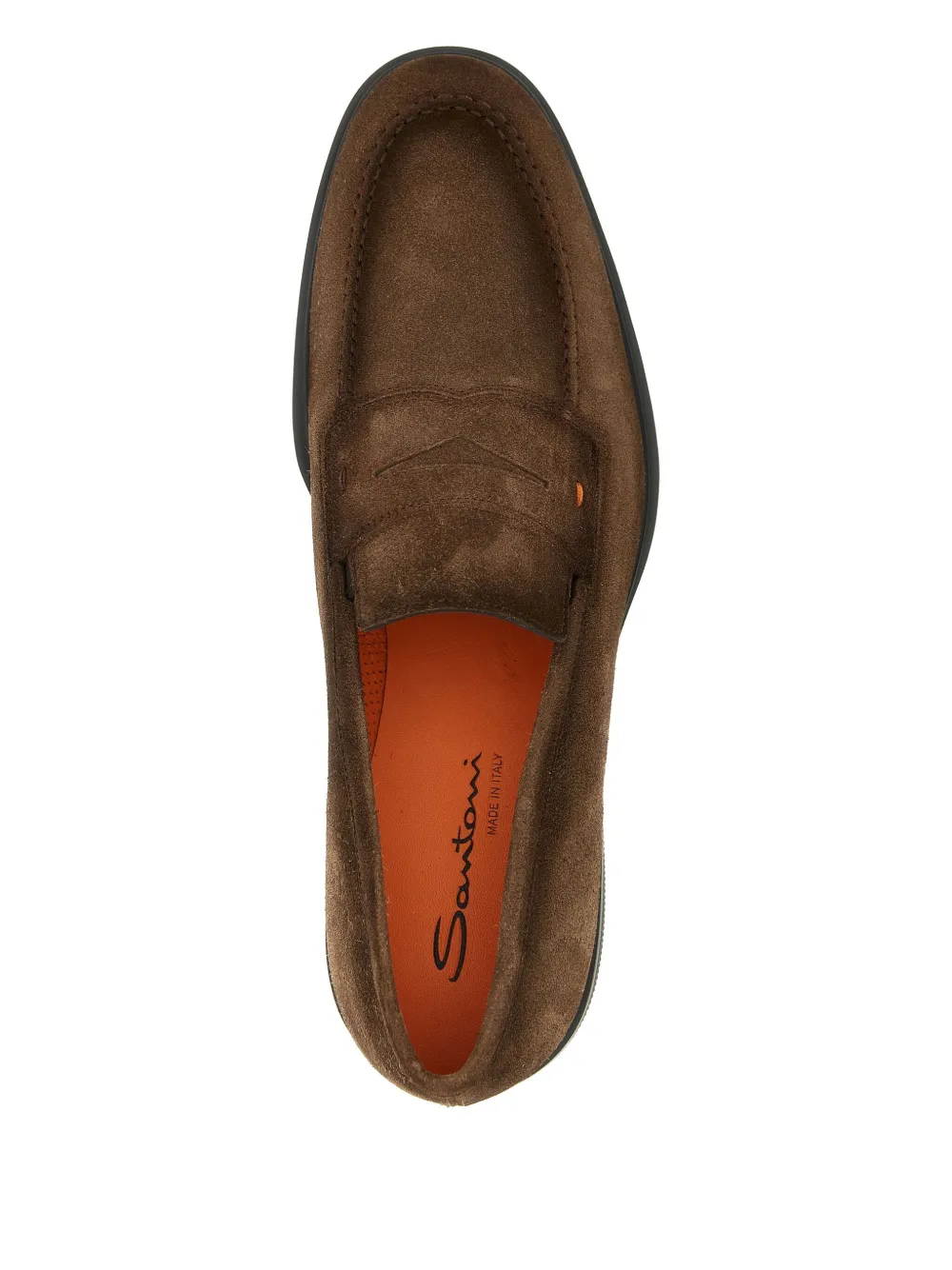 Santoni Shaded Suede Loafers In Brown