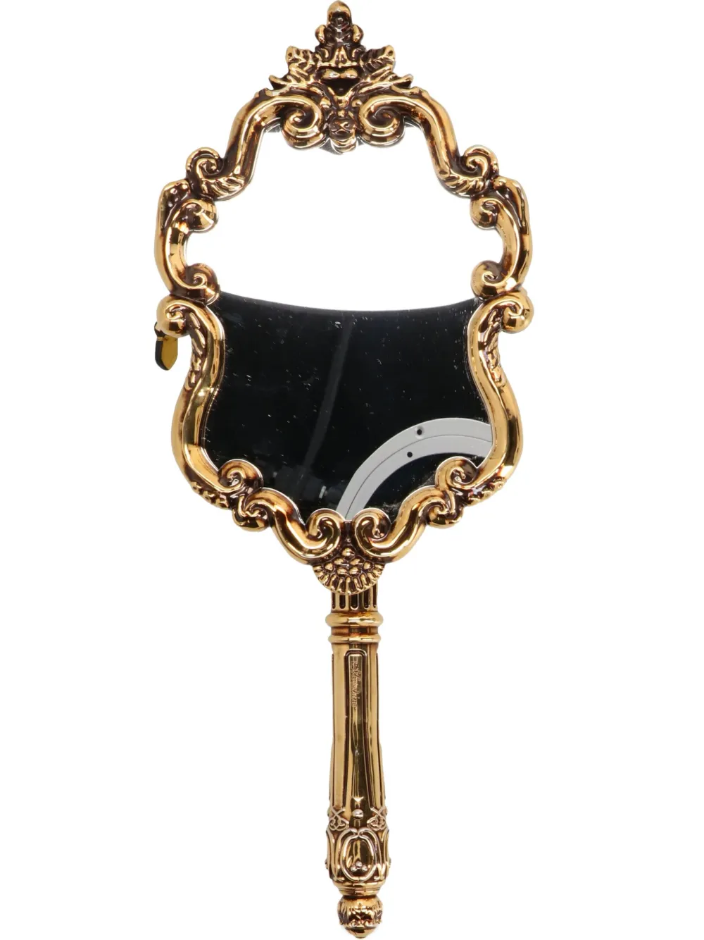 Moschino Mirror Removable-chain Clutch In Gold