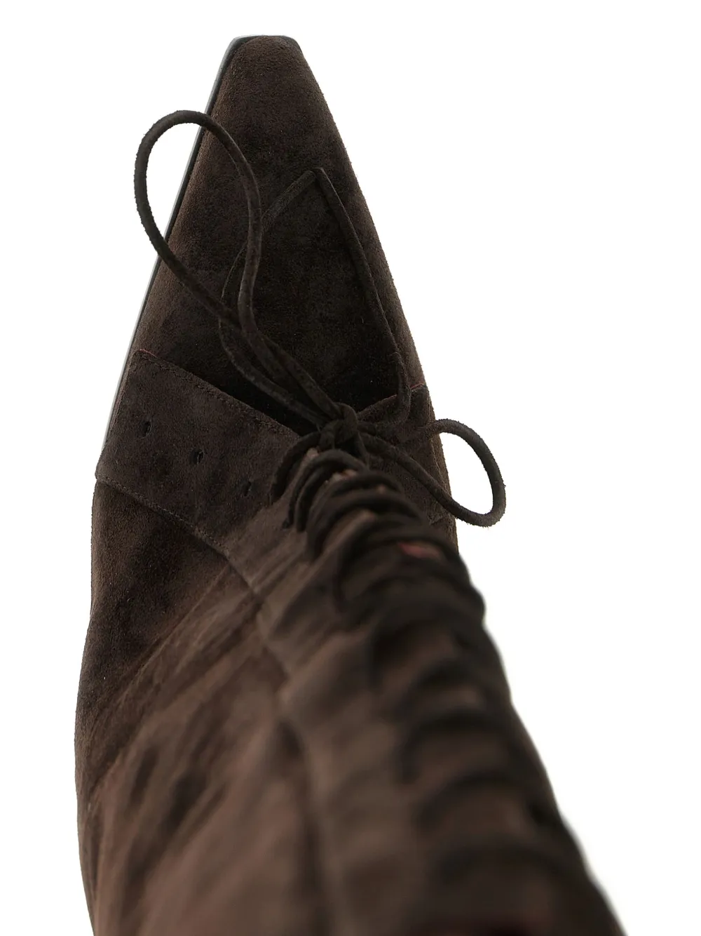 Paris Texas 100m Jane Fold Over Lace-up Boots In Brown