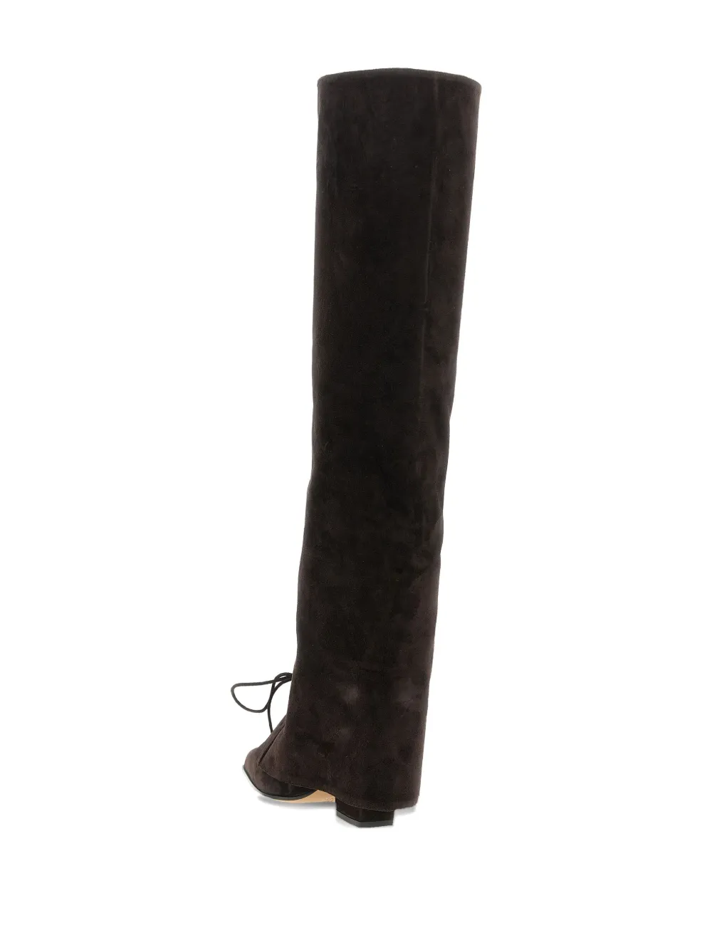 Paris Texas 100m Jane Fold Over Lace-up Boots In Brown