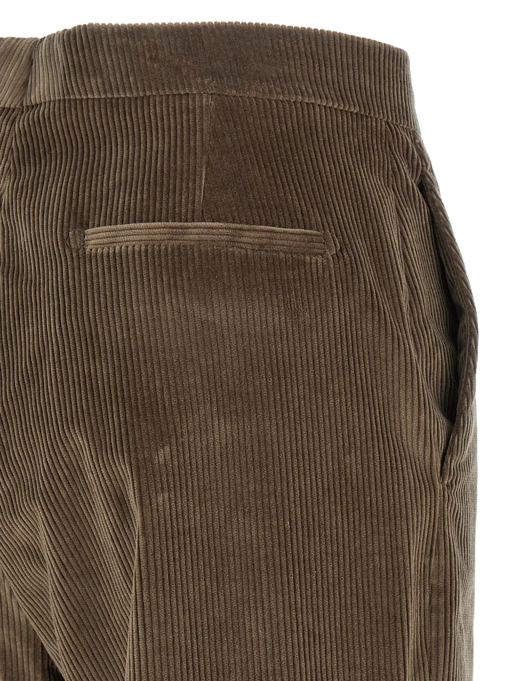 Tagliatore Wide Leg Corduroy Trousers And Pockets In Brown