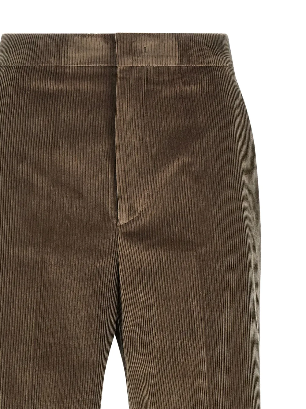 Tagliatore Wide Leg Corduroy Trousers And Pockets In Brown