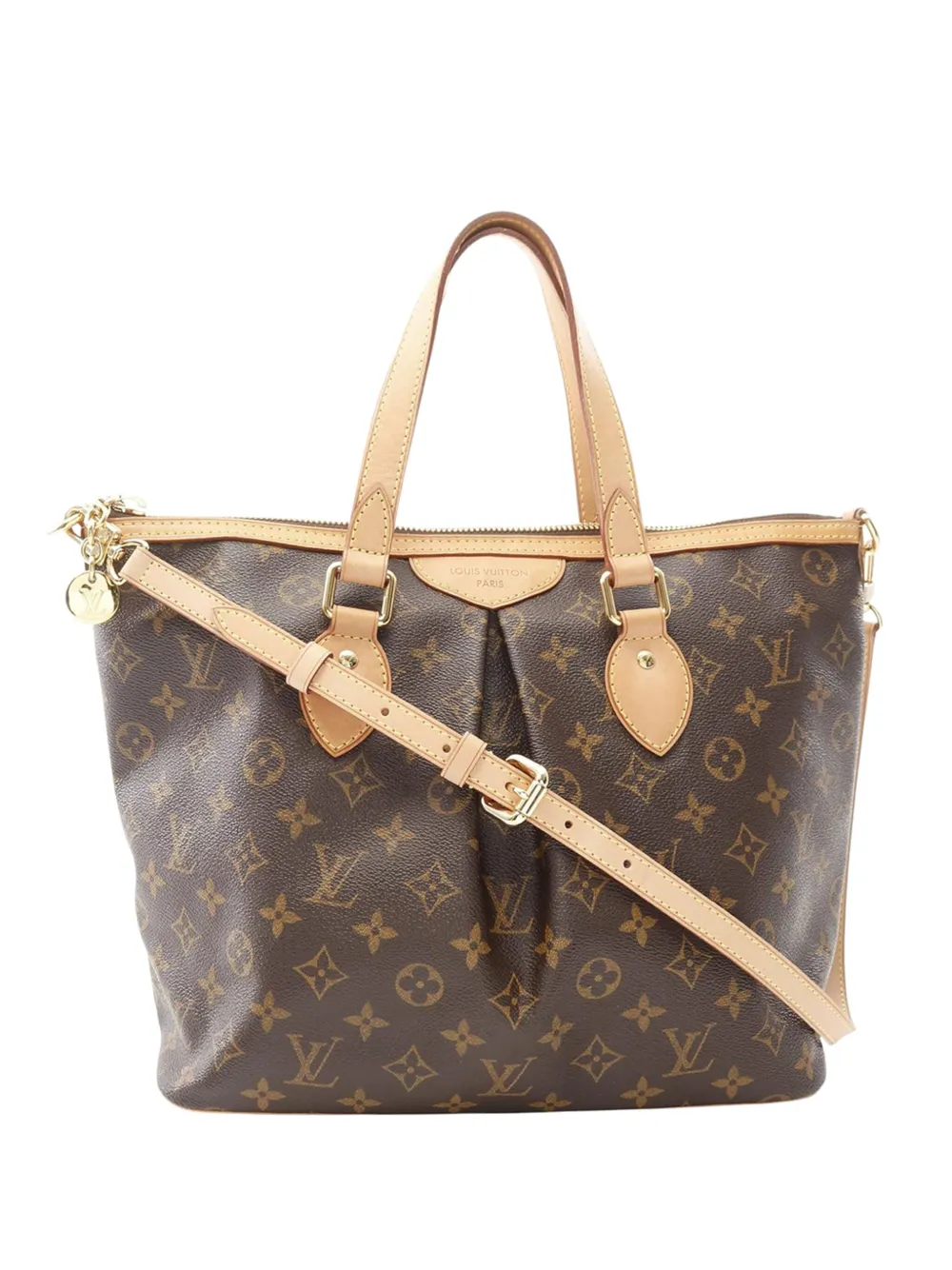 Pre-owned Louis Vuitton 2010 Monogram Palermo Pm Satchel In Brown