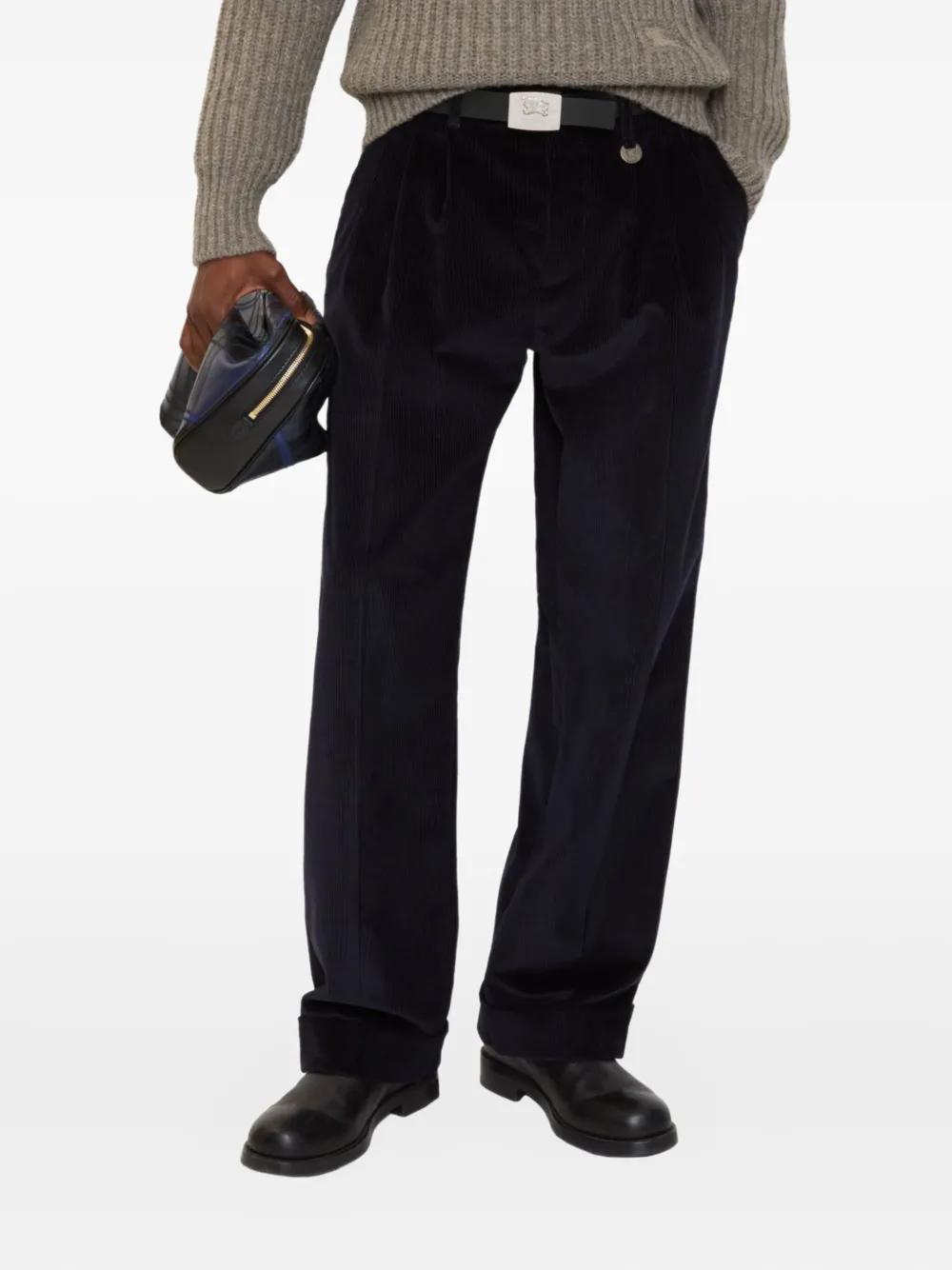 Burberry Corduroy Trousers In Blue