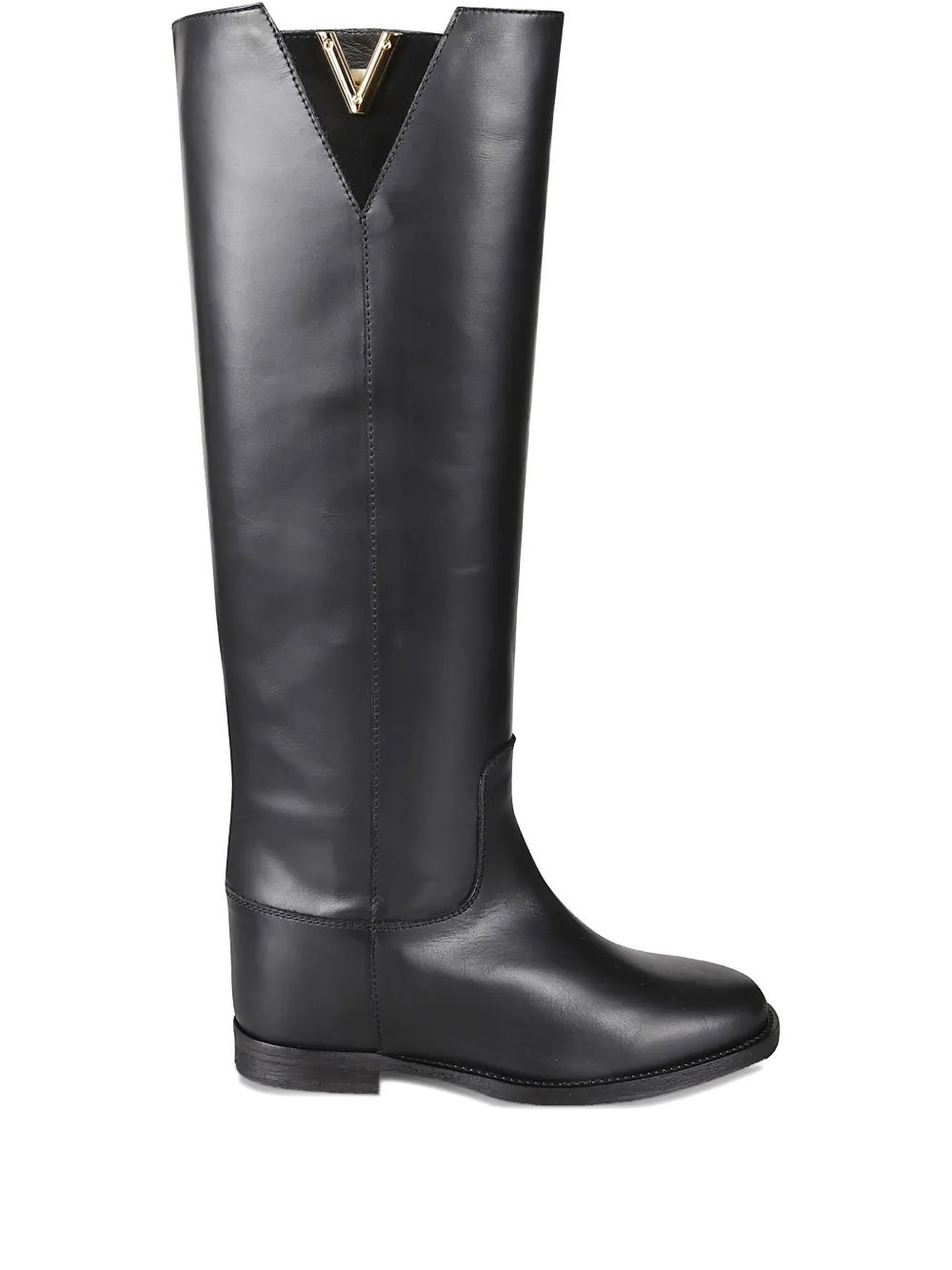 Via Roma 15 botas con placa del logo | negro | Image 1