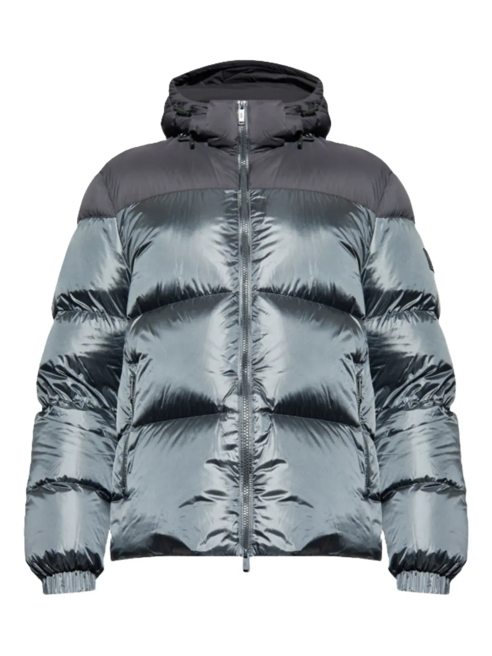 Add logo zip down jacket | Grey | Image 1