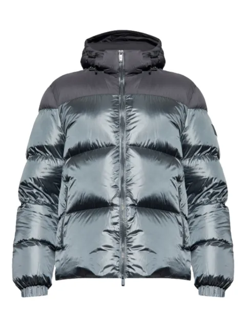 Add logo zip down jacket