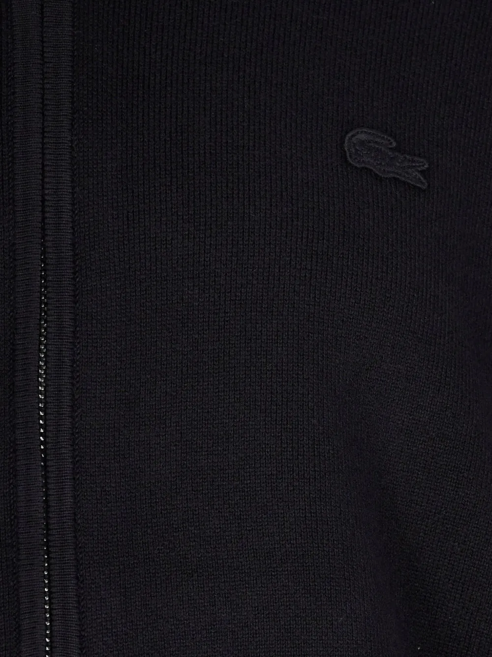 Lacoste Bomber In Maglia Di Cotone E Lana Nero In Black