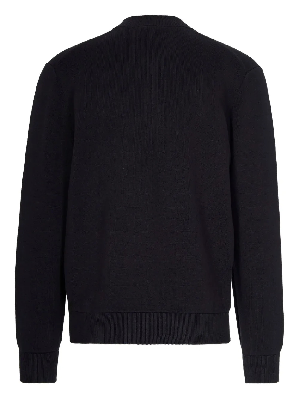 Lacoste Bomber In Maglia Di Cotone E Lana Nero In Black