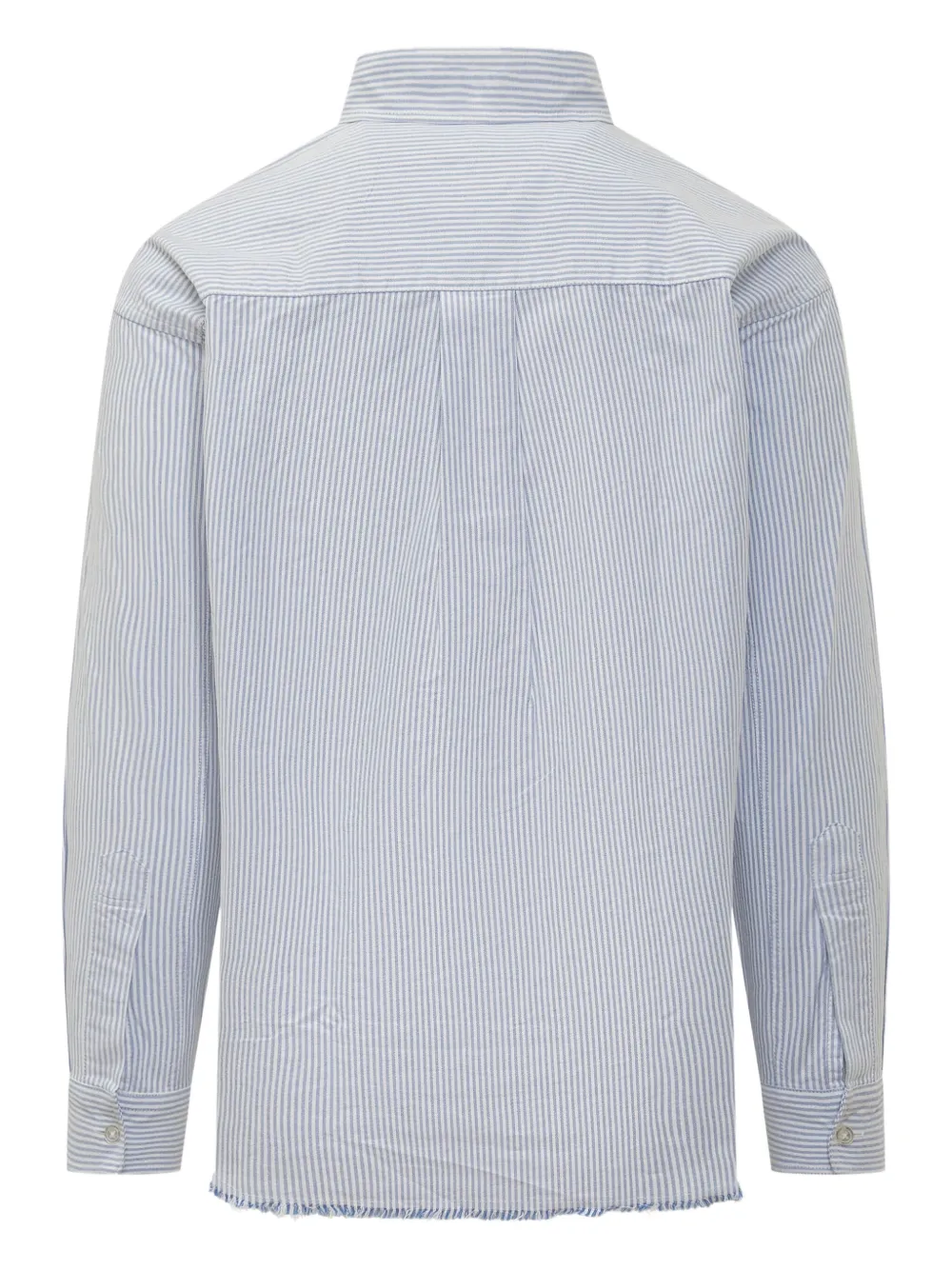 Amish Raw-edge Shirt In Blue