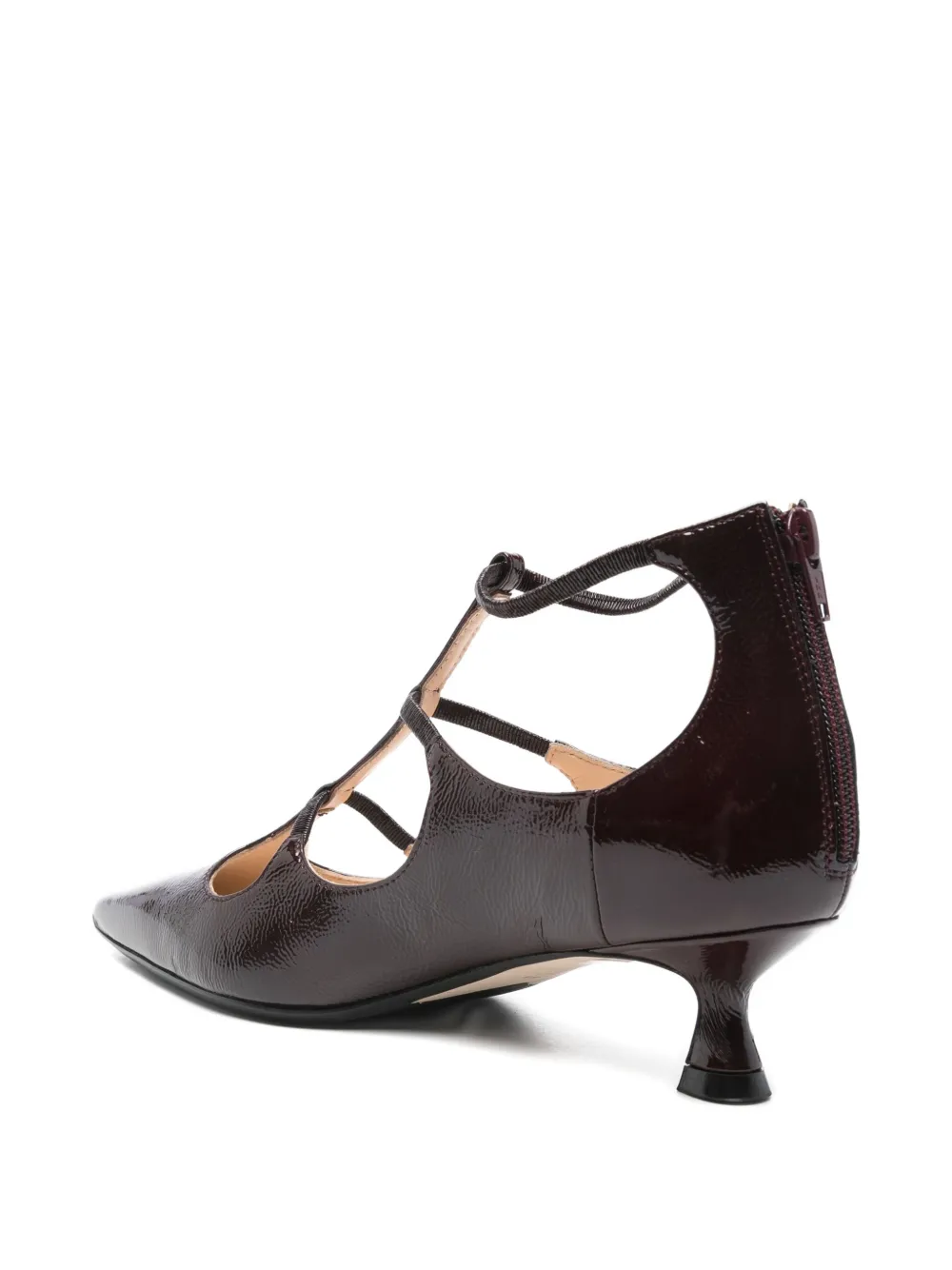 Anna F T-strap Heeled Pumps In Brown