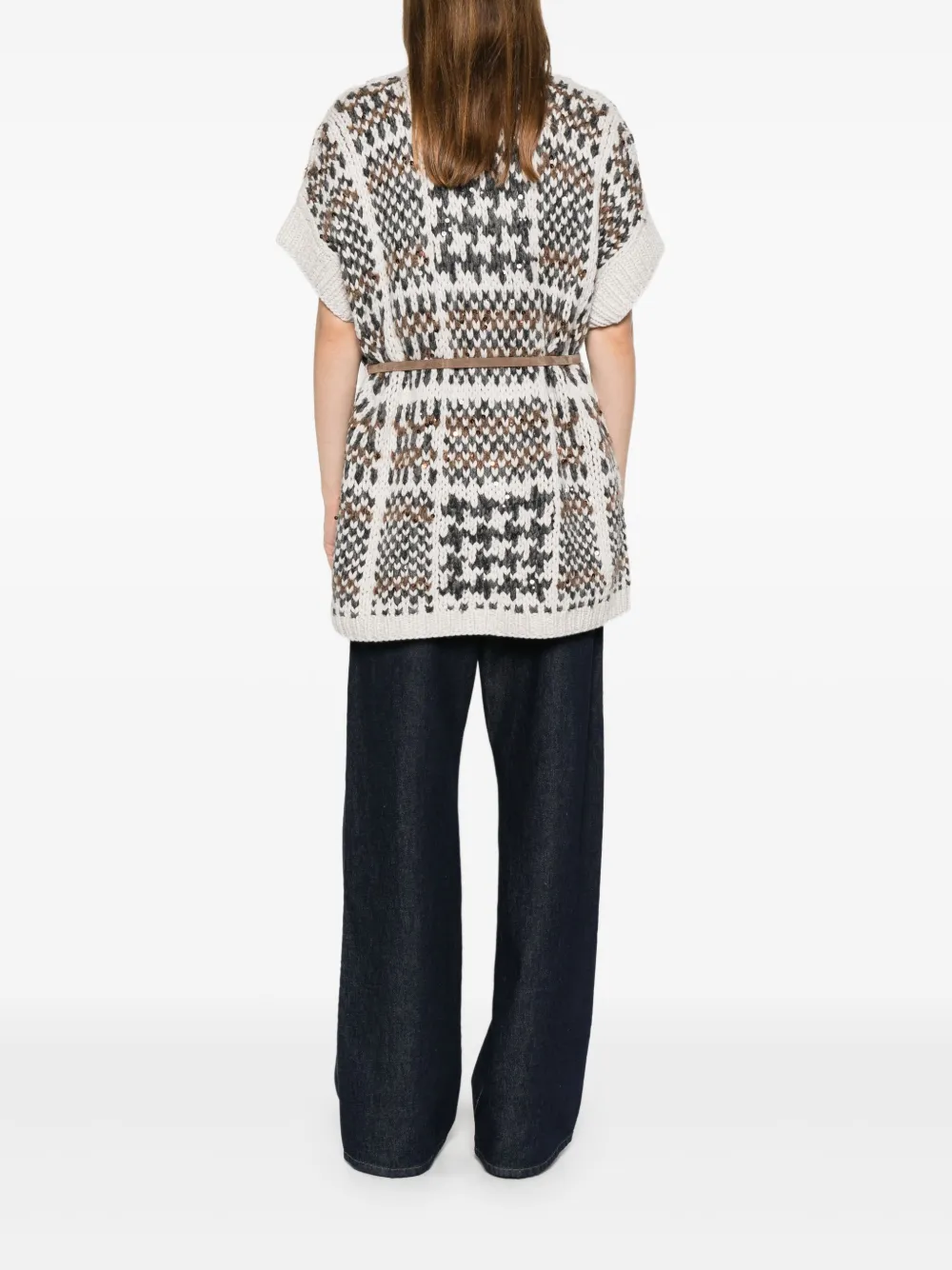 Brunello Cucinelli Vest met ceintuur Beige