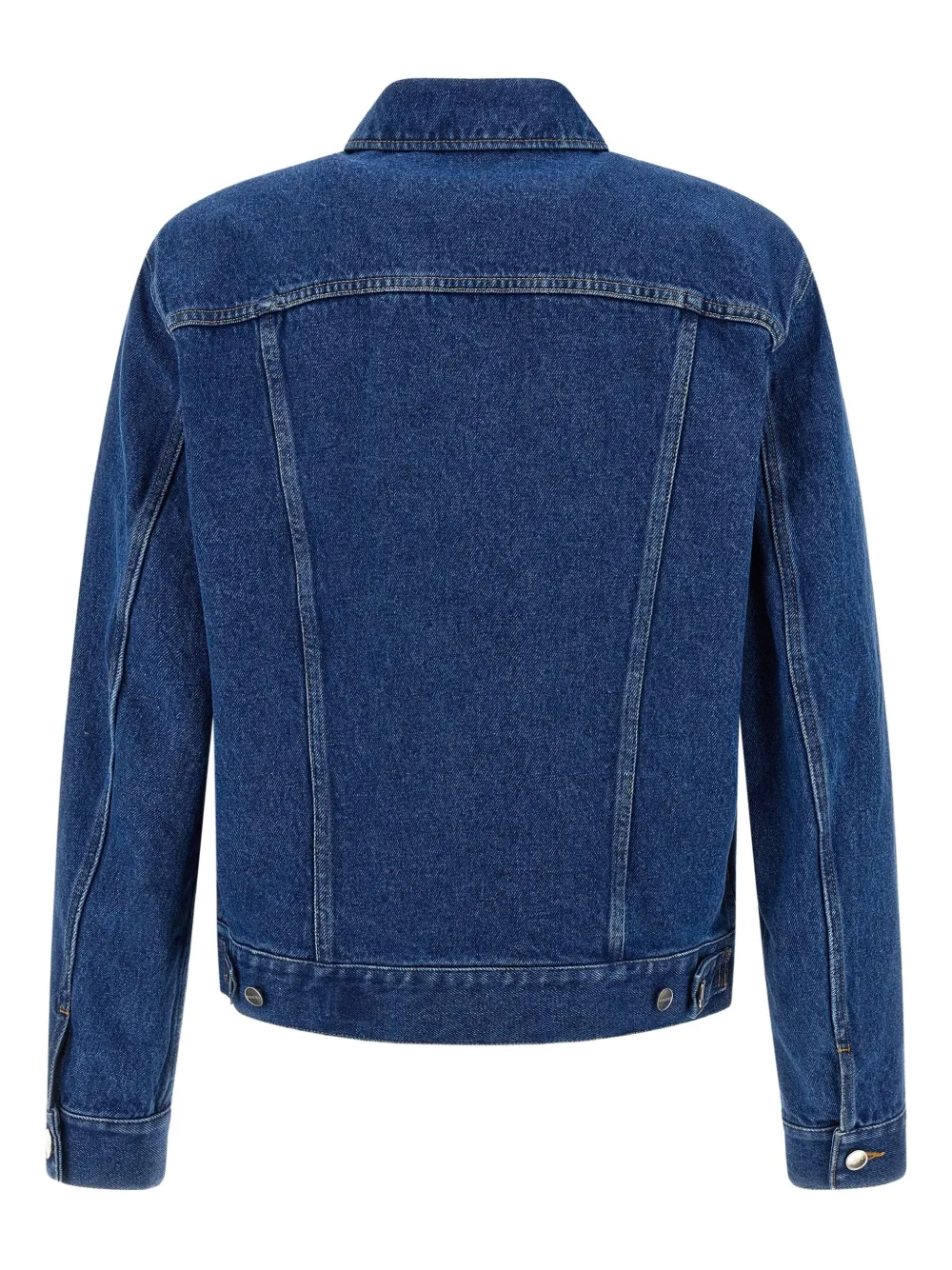 Gucci Contrast-stitching Horsebit Denim Jacket In Blue