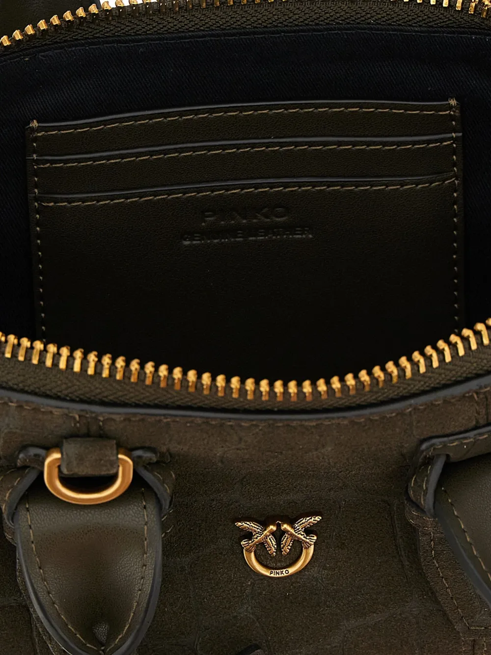 PINKO Kleine Escape leren shopper Groen