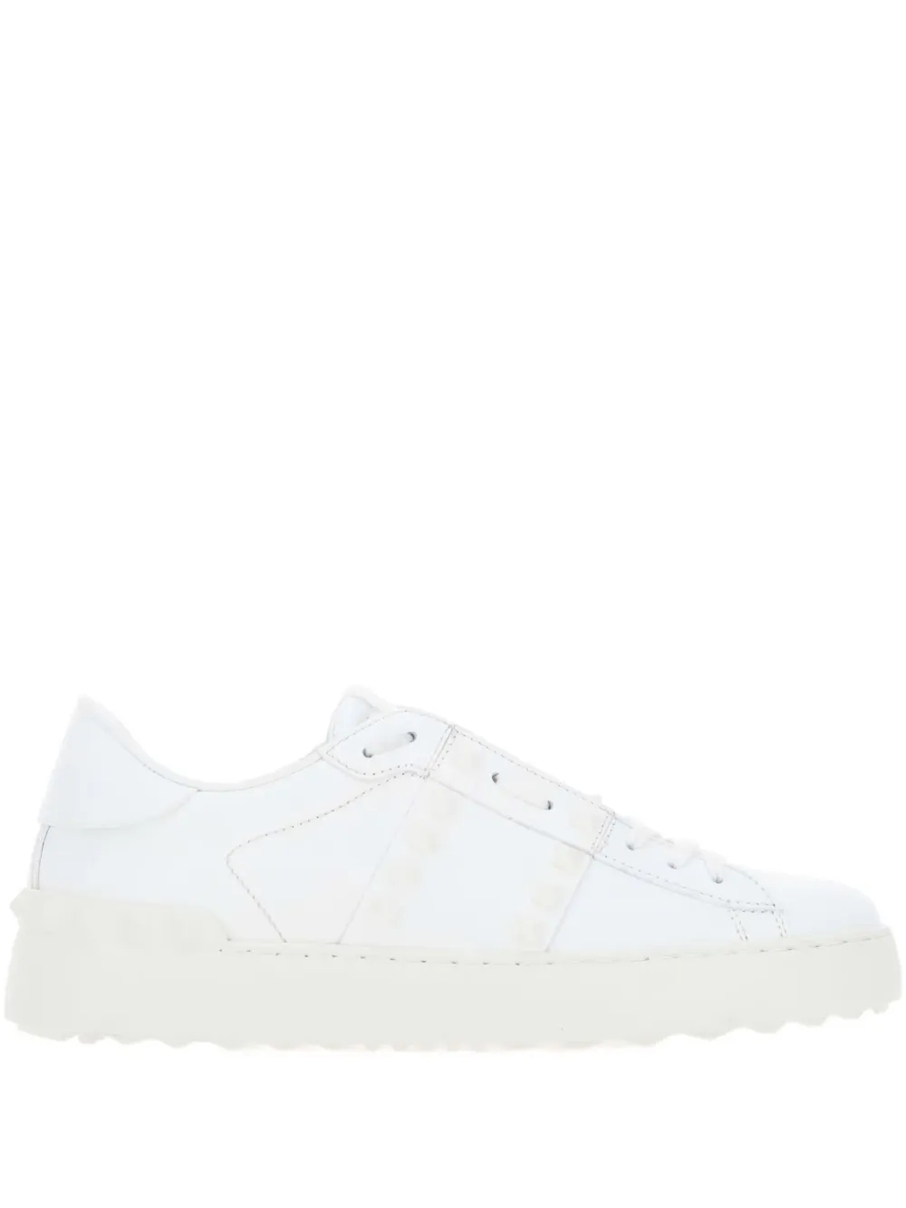 Valentino Garavani Rockstud Leather Sneakers In White