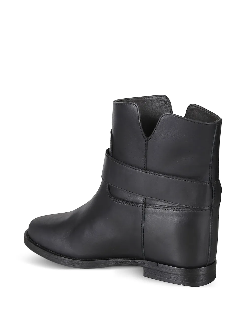 Via Roma 15 strap leather boots Zwart