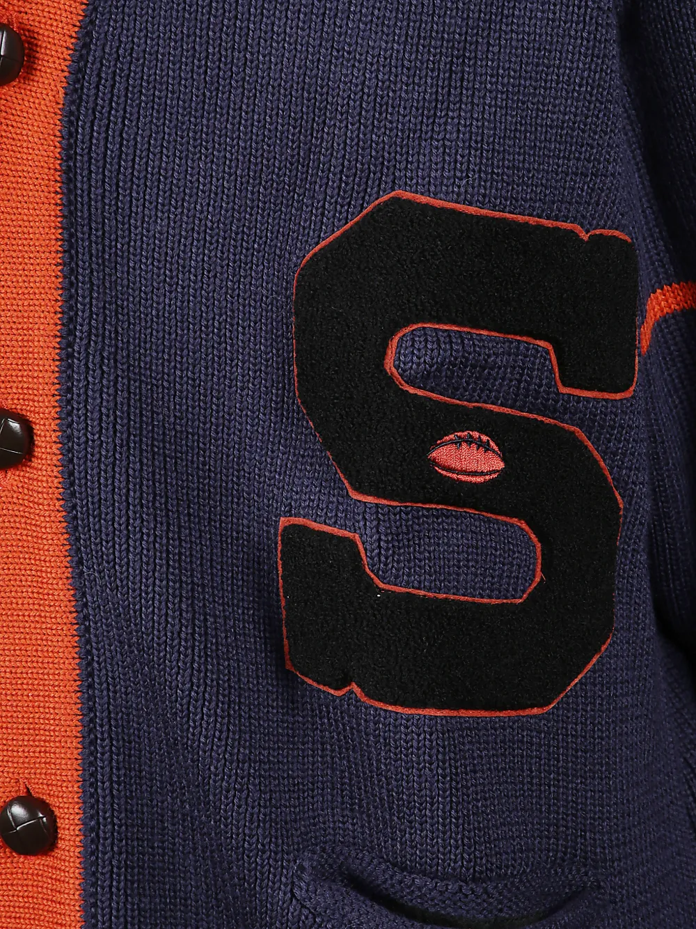 Champion buttoned letter-detail cardigan Blauw