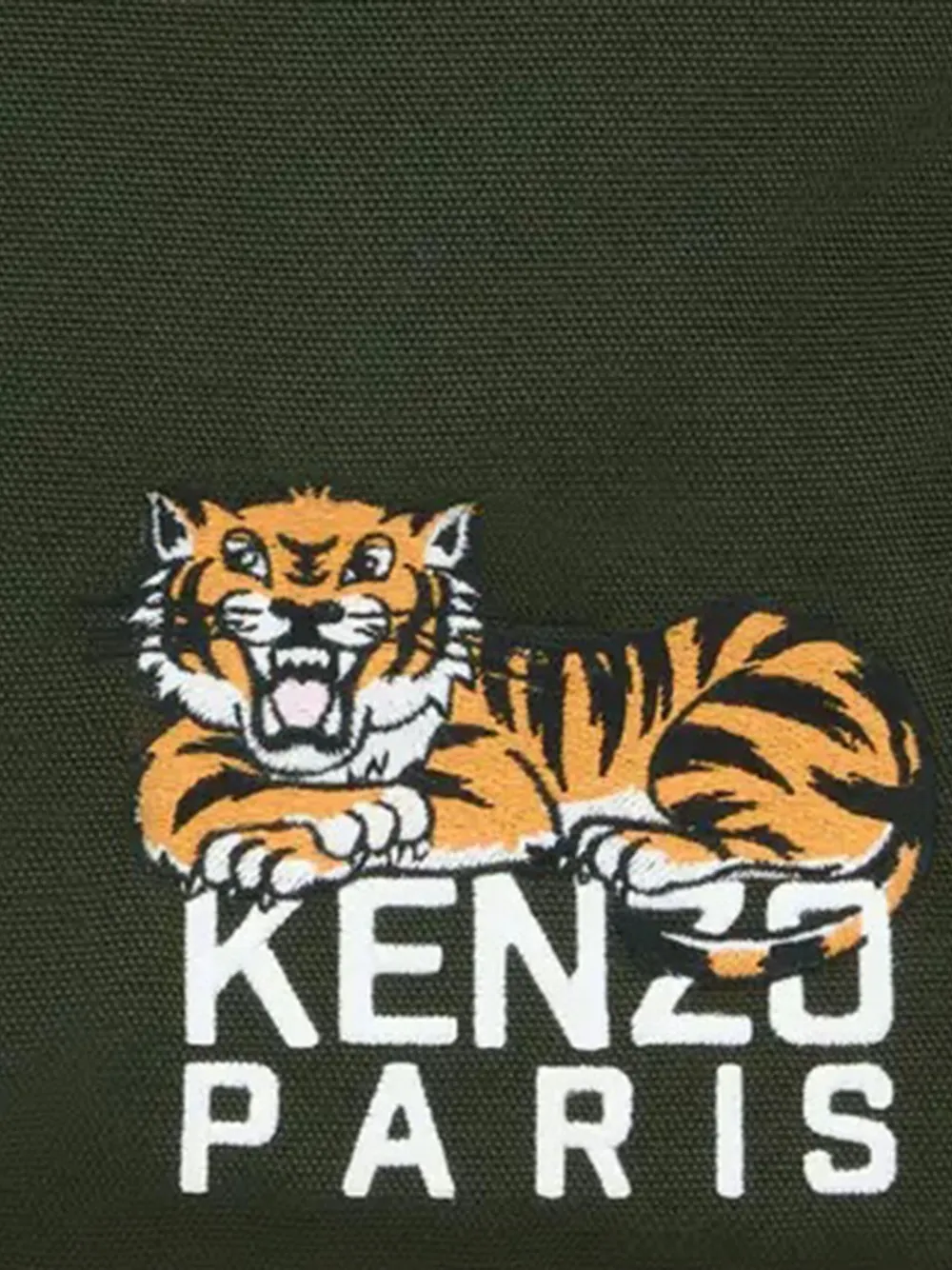 Kenzo Pochette Happy Tiger Dark Khaki In Green