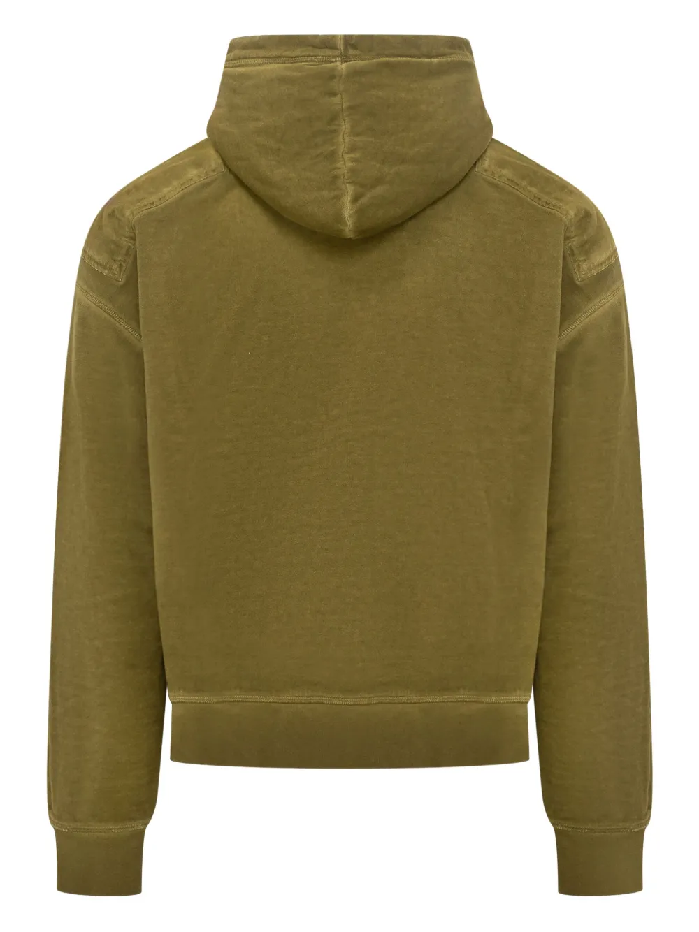 Dsquared2 Hooded Sweater With Drawstring And Ribbed Cuffs In Green
