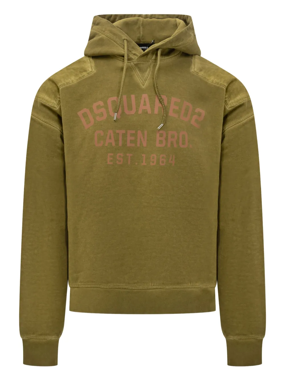 Dsquared2 Hooded Sweater With Drawstring And Ribbed Cuffs In Green
