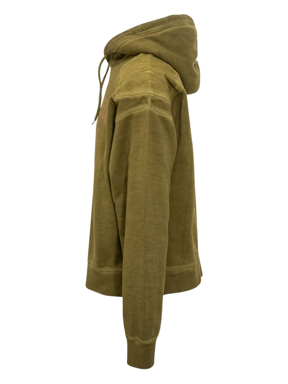 Dsquared2 Hooded Sweater With Drawstring And Ribbed Cuffs In Green