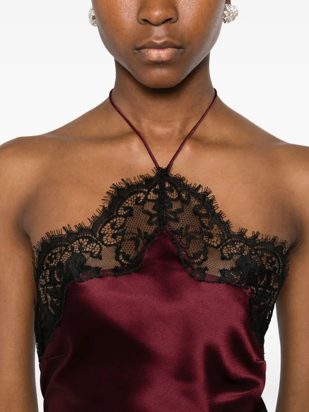 Retroféte Lace-trim Maxi Dress In Red