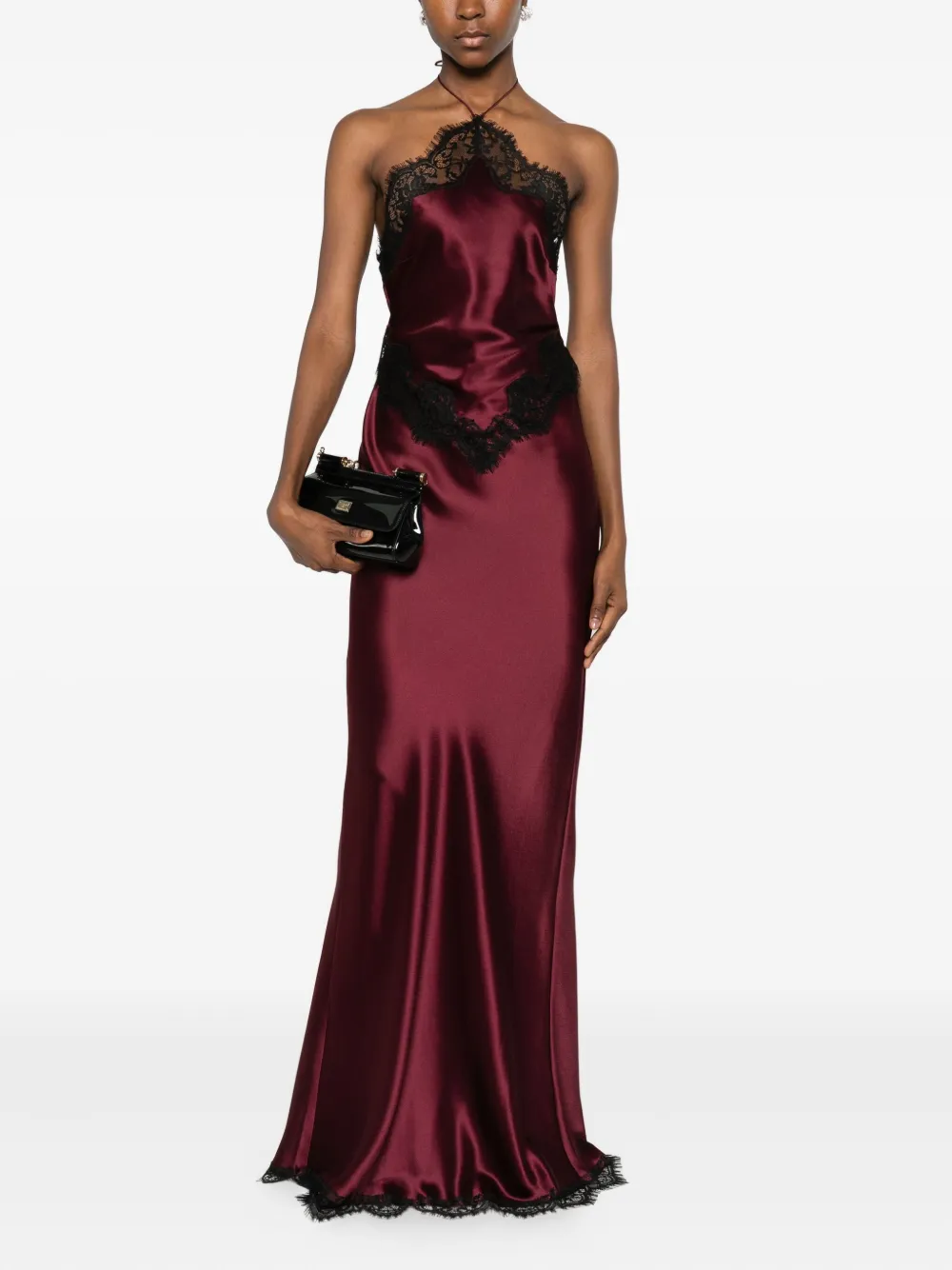 Retrofete lace-trim maxi dress - Rood