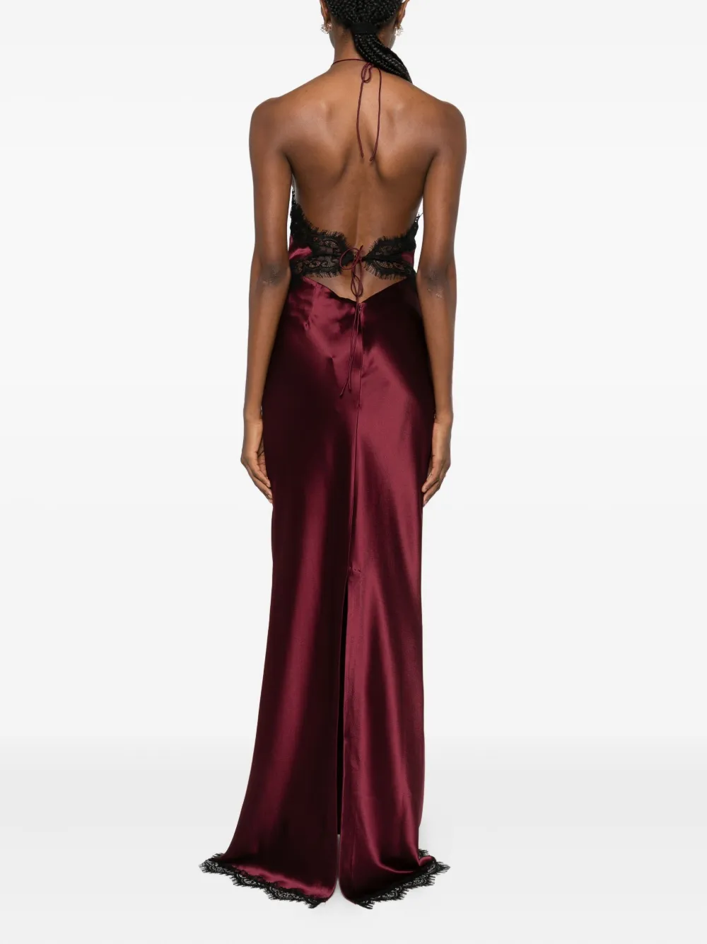 Retroféte Lace-trim Maxi Dress In Red