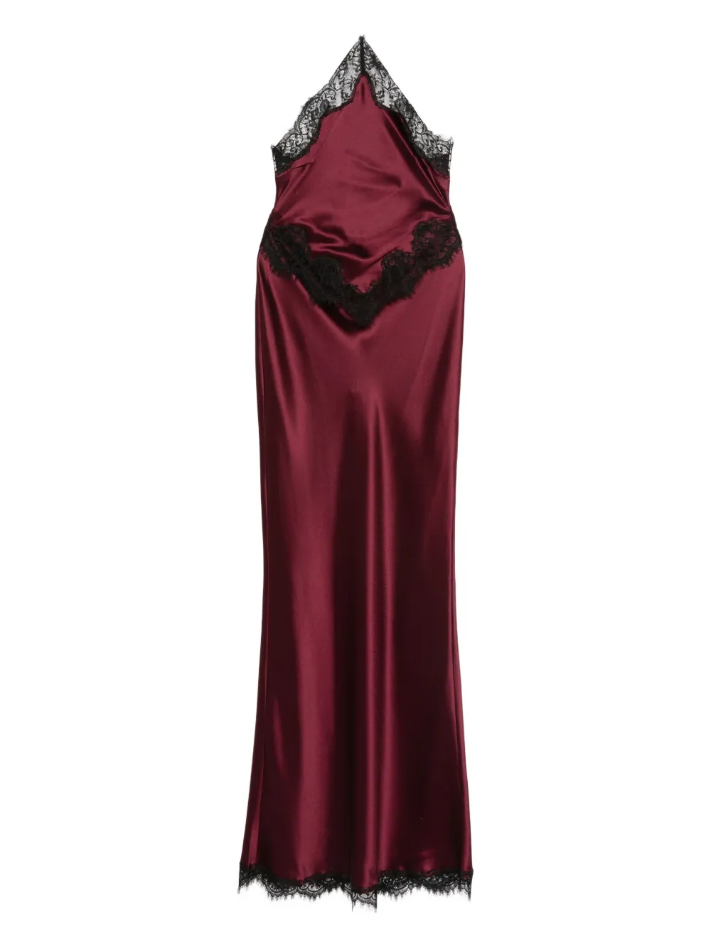 Retroféte Lace-trim Maxi Dress In Red