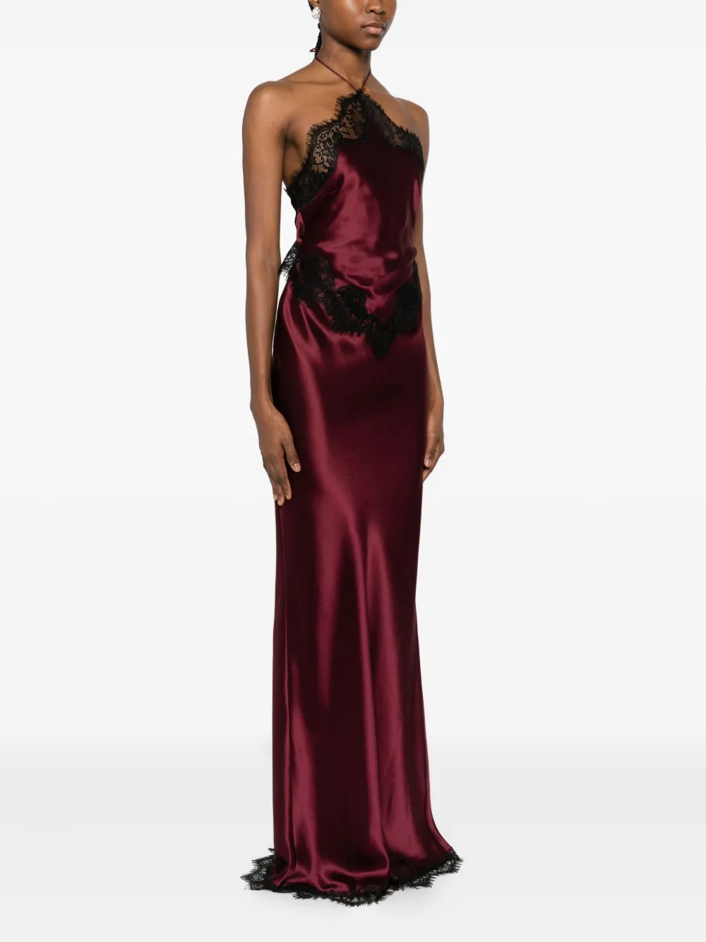 Retroféte Lace-trim Maxi Dress In Red