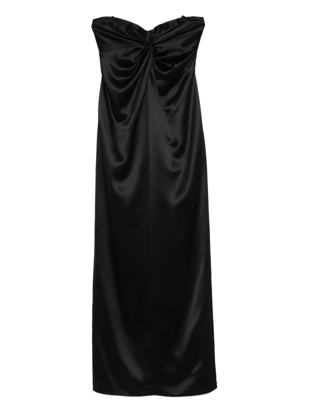 Retroféte Twisted Strapless Dress In Black
