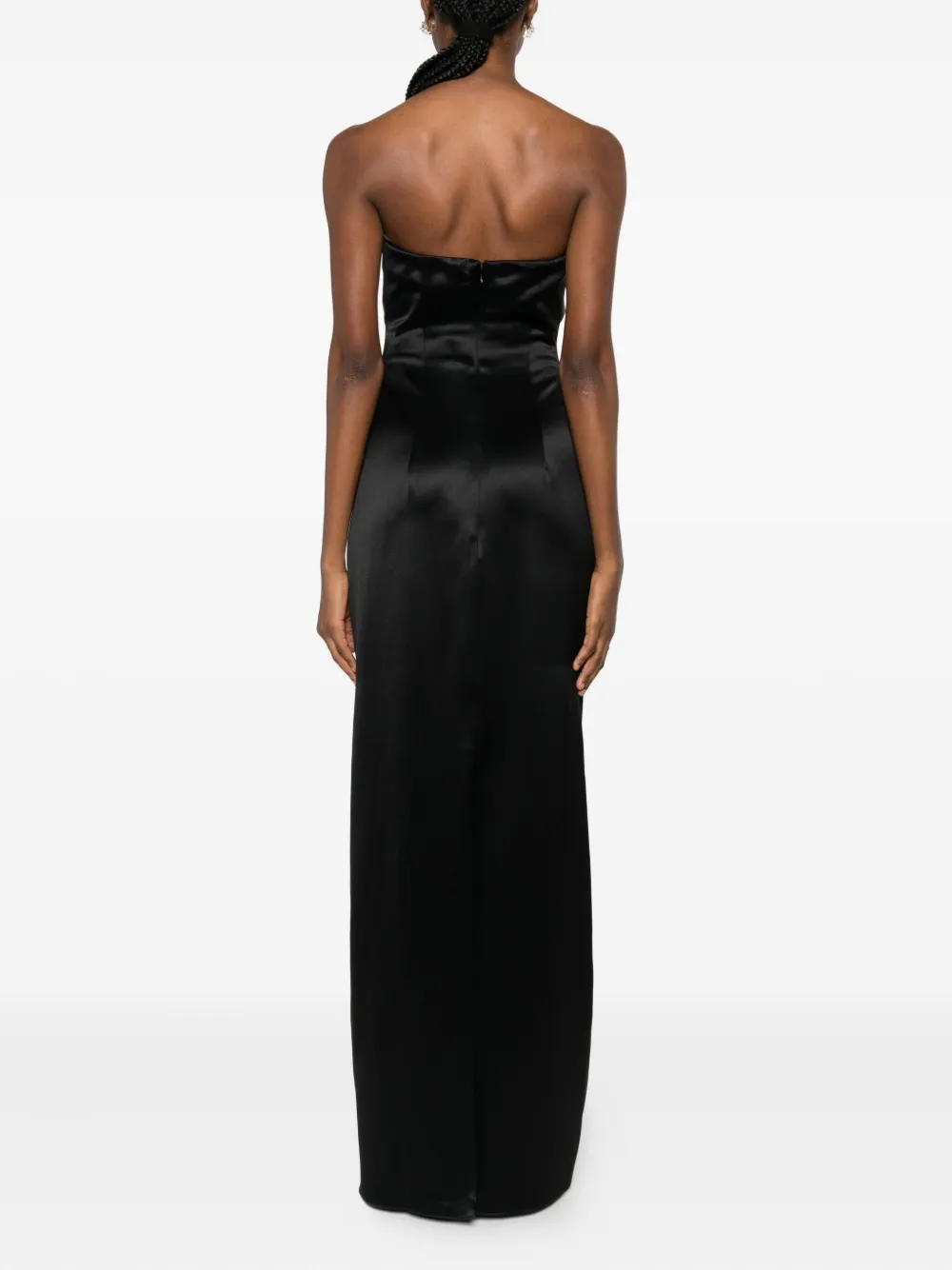 Retroféte Twisted Strapless Dress In Black