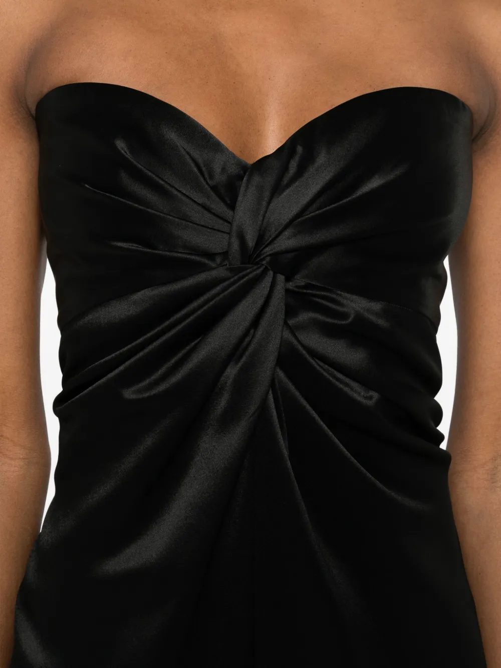 Retroféte Twisted Strapless Dress In Black