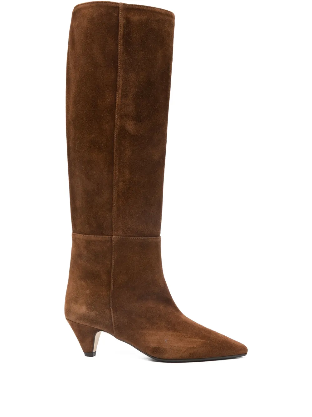 Anna F Pointed-toe Knee-high Boots In Brown