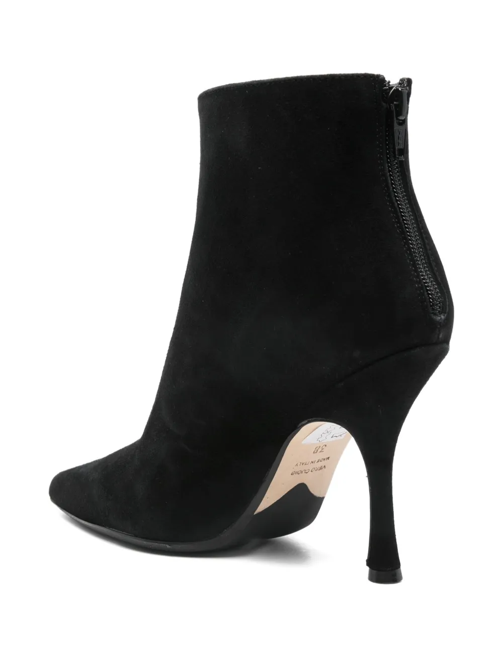 Anna F Pointed-toe Stiletto Boots In Black