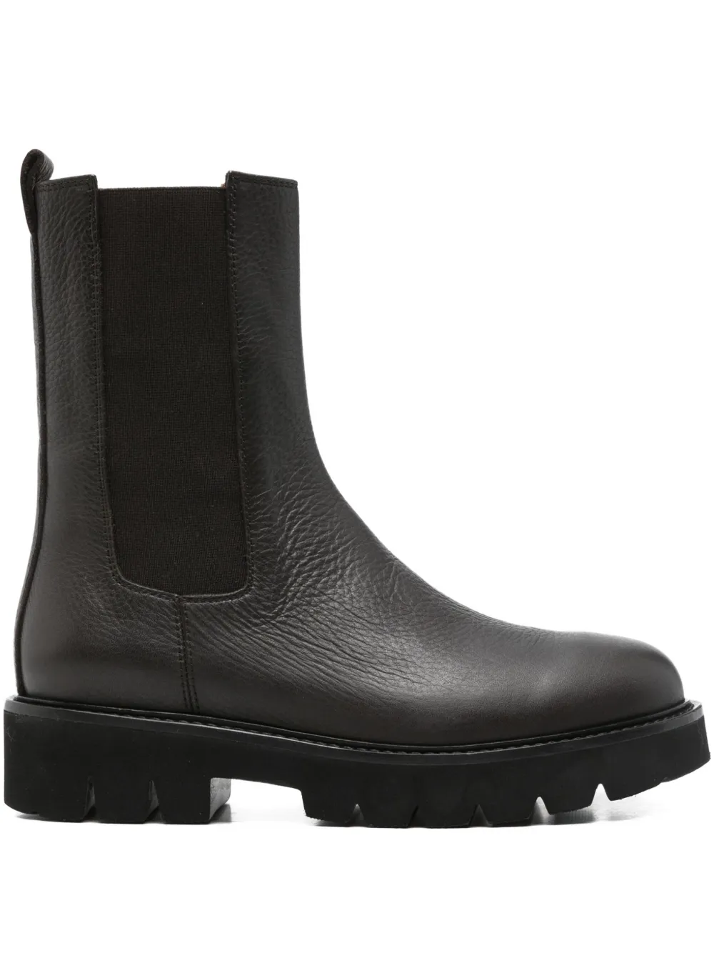 Anna F Textured-sole Leather Boots In Brown
