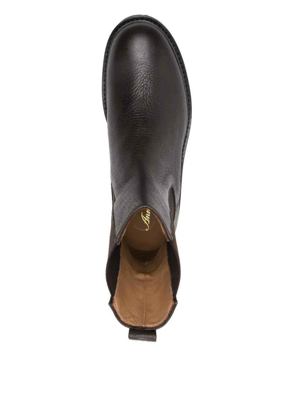 Anna F Textured-sole Leather Boots In Brown