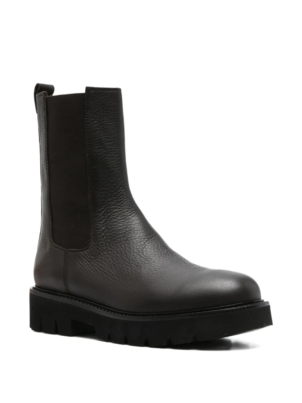 Anna F Textured-sole Leather Boots In Brown