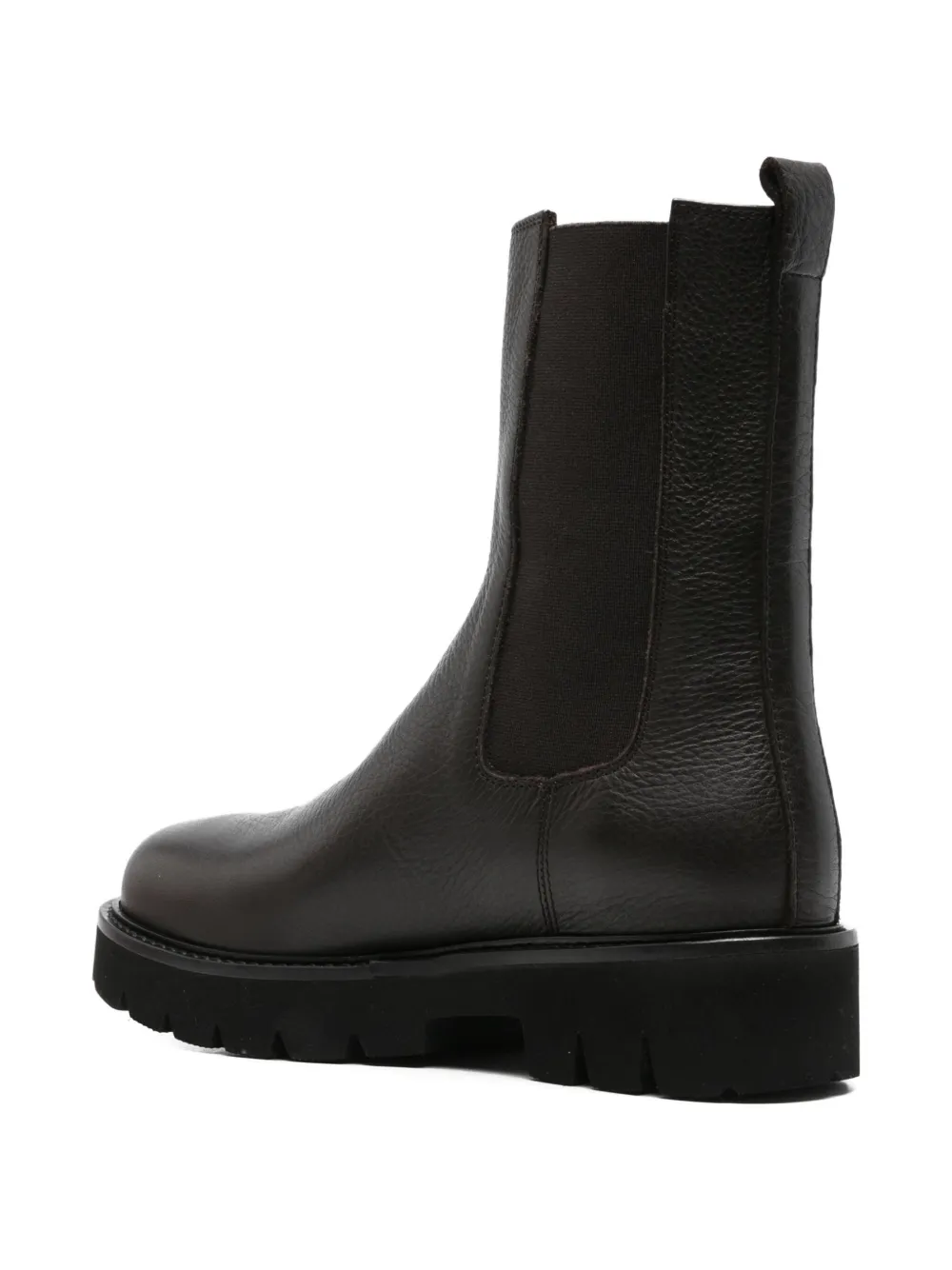 Anna F Textured-sole Leather Boots In Brown