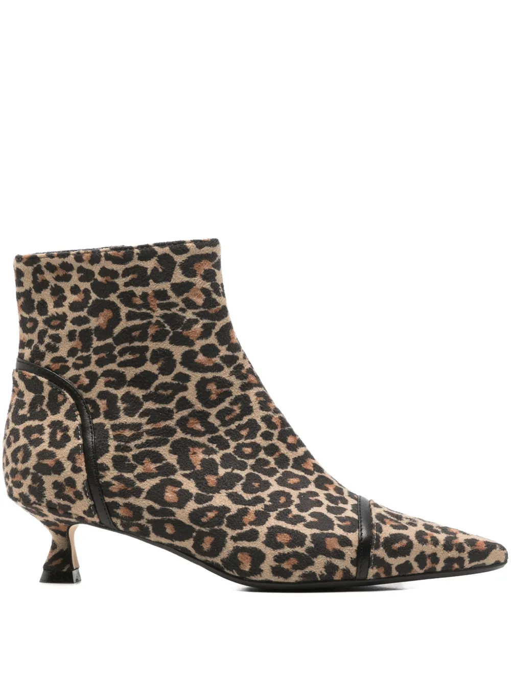 Anna F Leopard-print Pointed-toe Boots In Brown