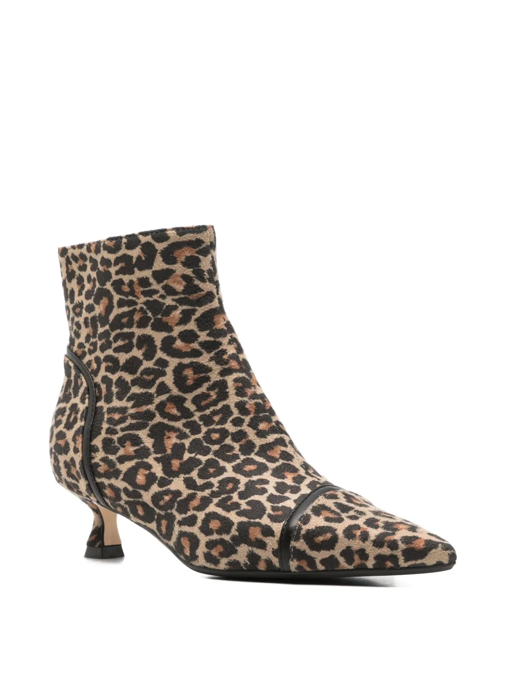 Anna F Leopard-print Pointed-toe Boots In Brown