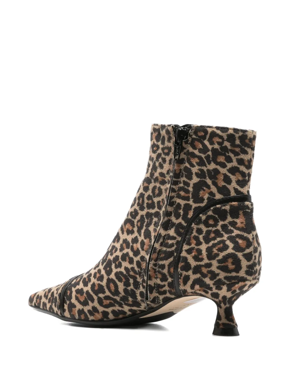 Anna F Leopard-print Pointed-toe Boots In Brown