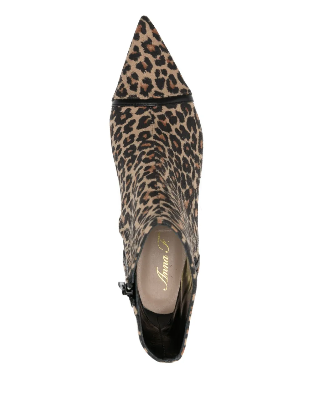 Anna F Leopard-print Pointed-toe Boots In Brown