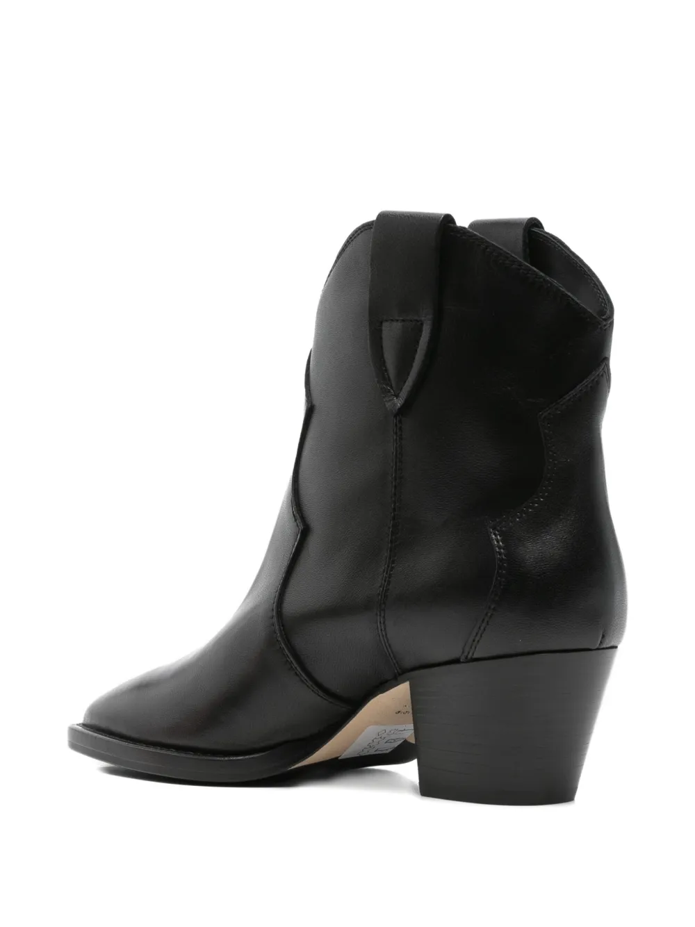 Anna F Leather Cowboy Boots In Black