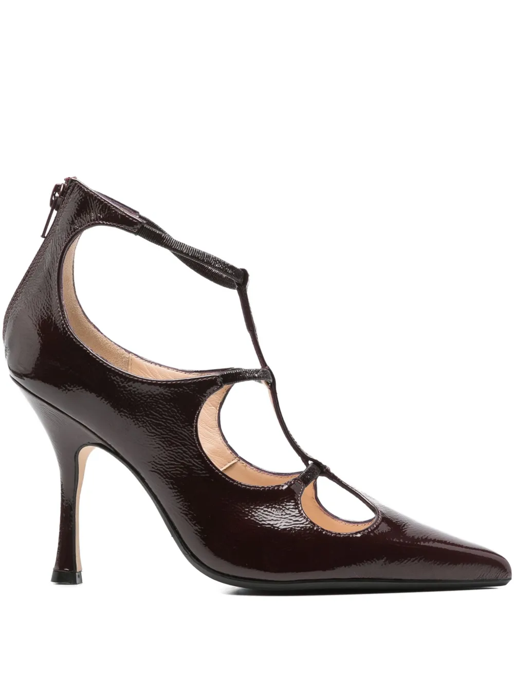 Anna F Cut-out Pointed-toe Pumps In Red