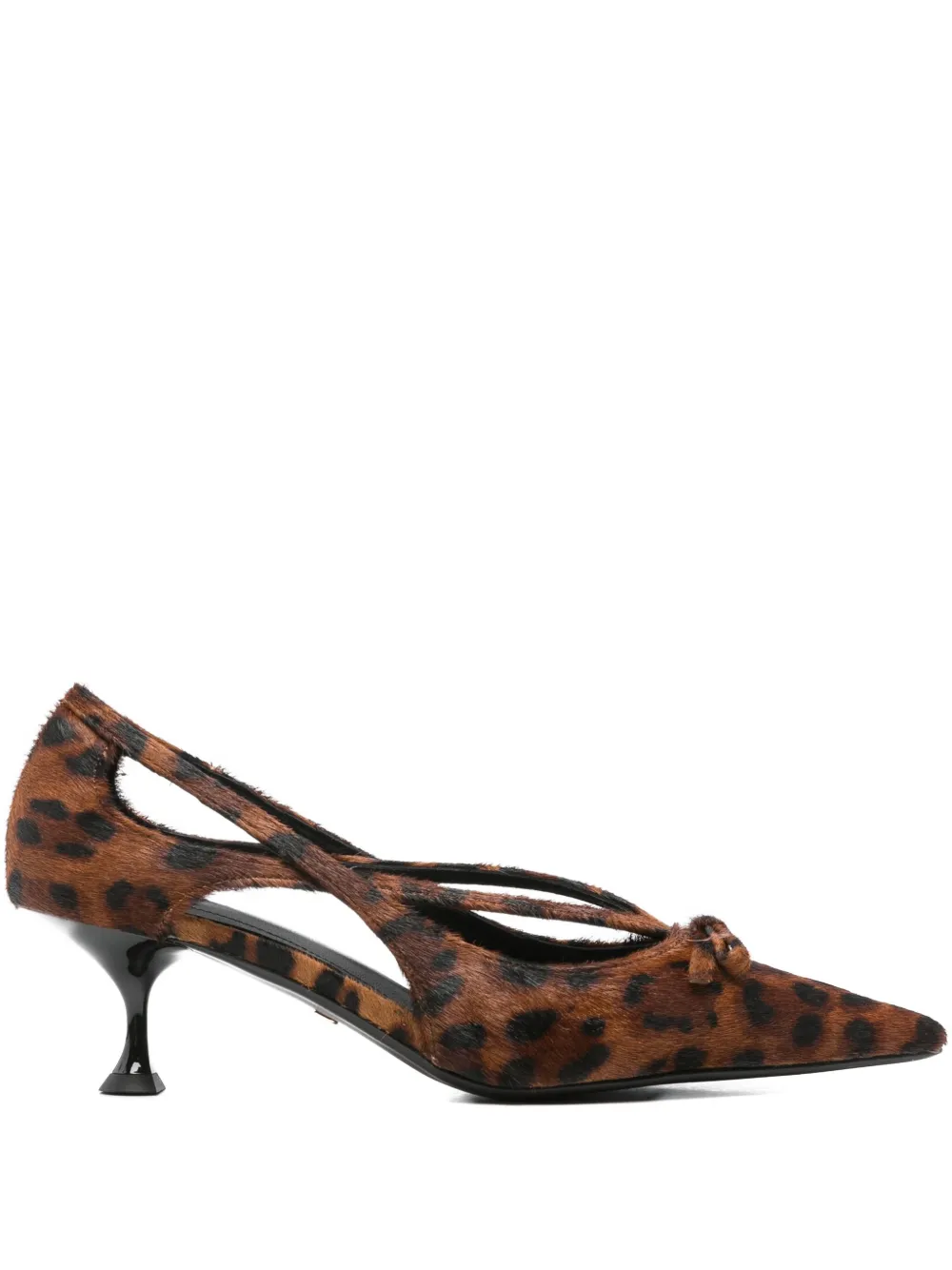 Lola Cruz 55mm Cut-out Bow-detail Pumps In Brown