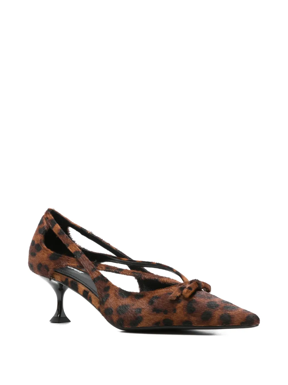 Lola Cruz 55mm Cut-out Bow-detail Pumps In Brown