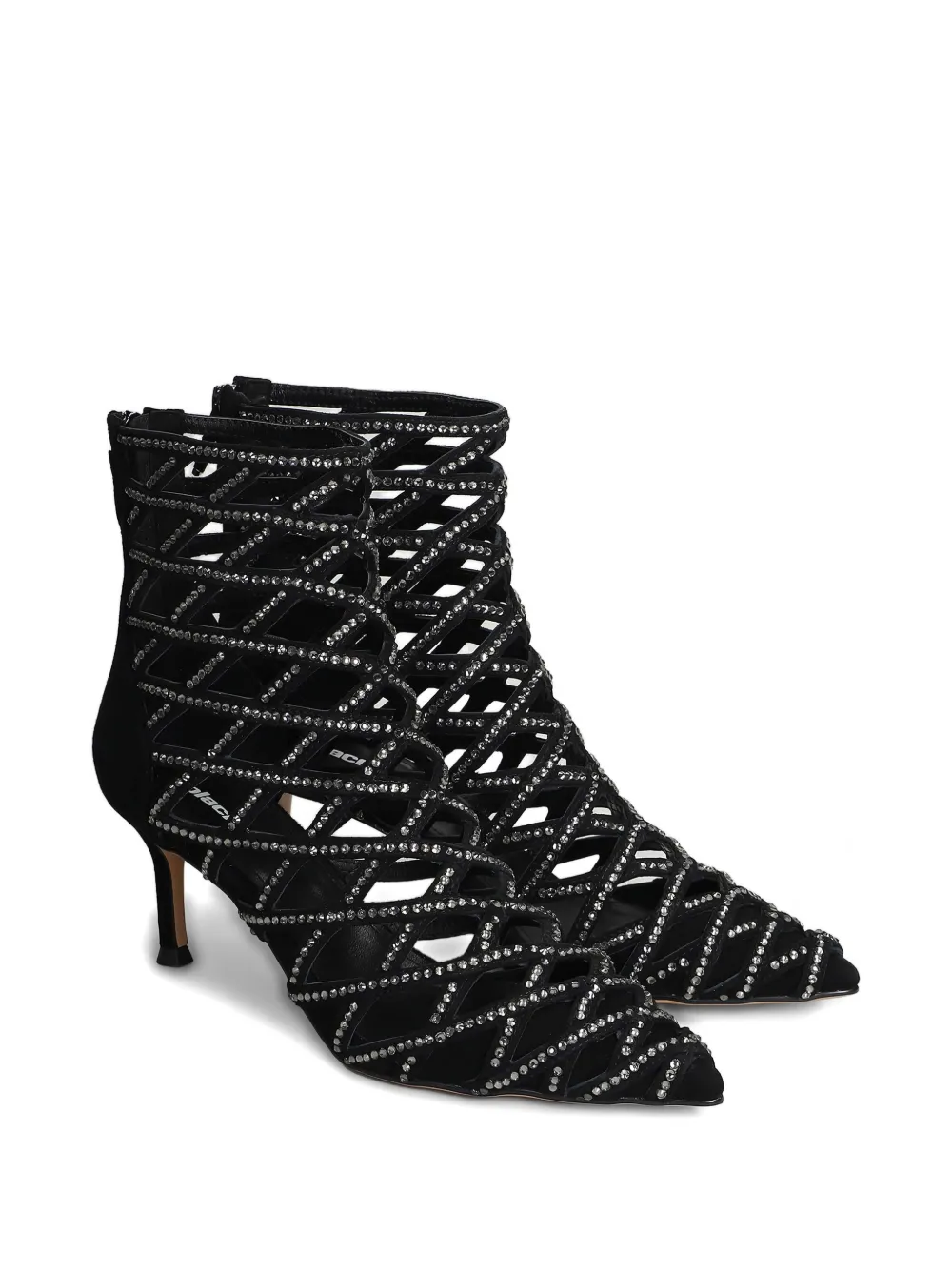 Lola Cruz 65 mm Alva verfraaide gekooide laarzen Zwart