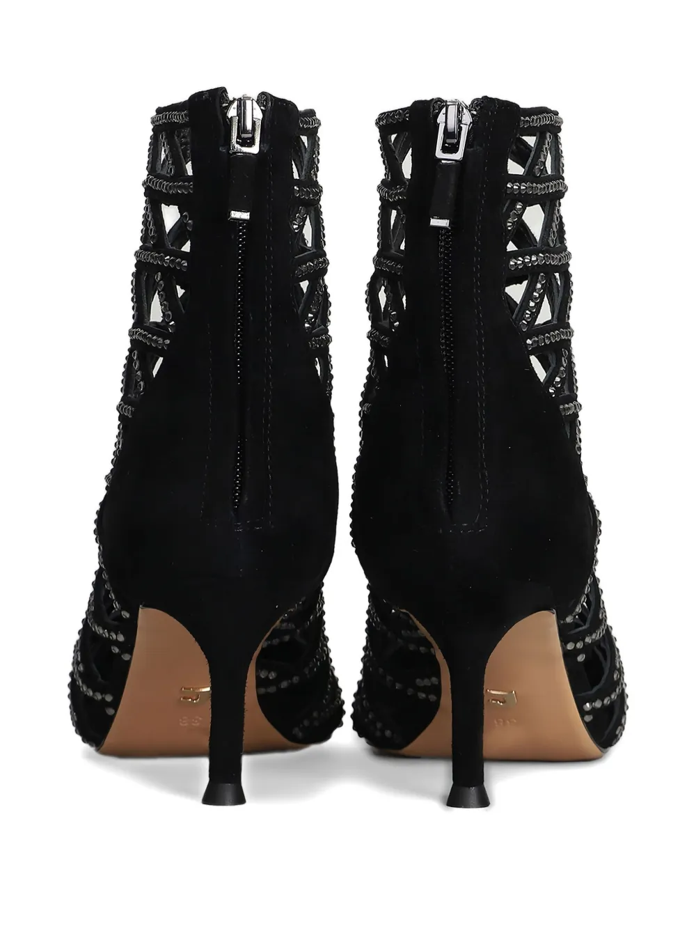 Lola Cruz 65 mm Alva verfraaide gekooide laarzen Zwart